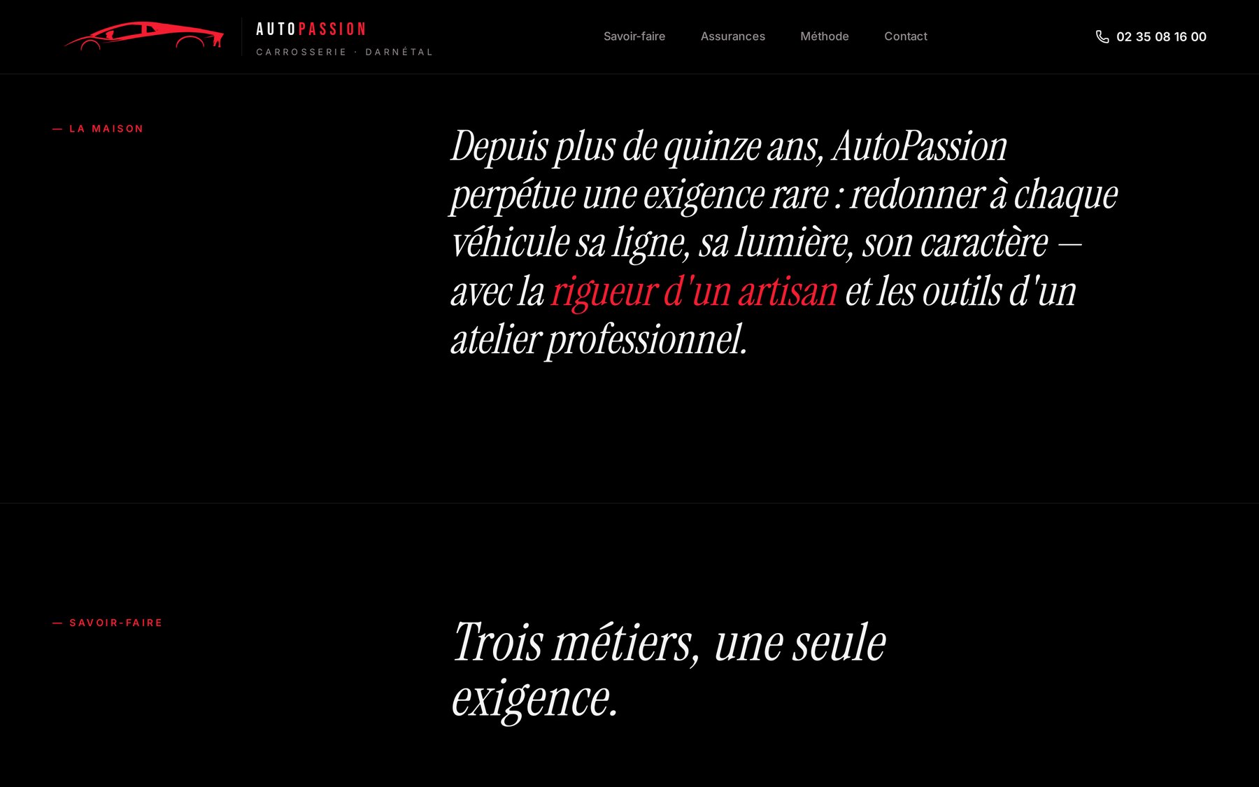 Section éditoriale « La maison » du site AutoPassion