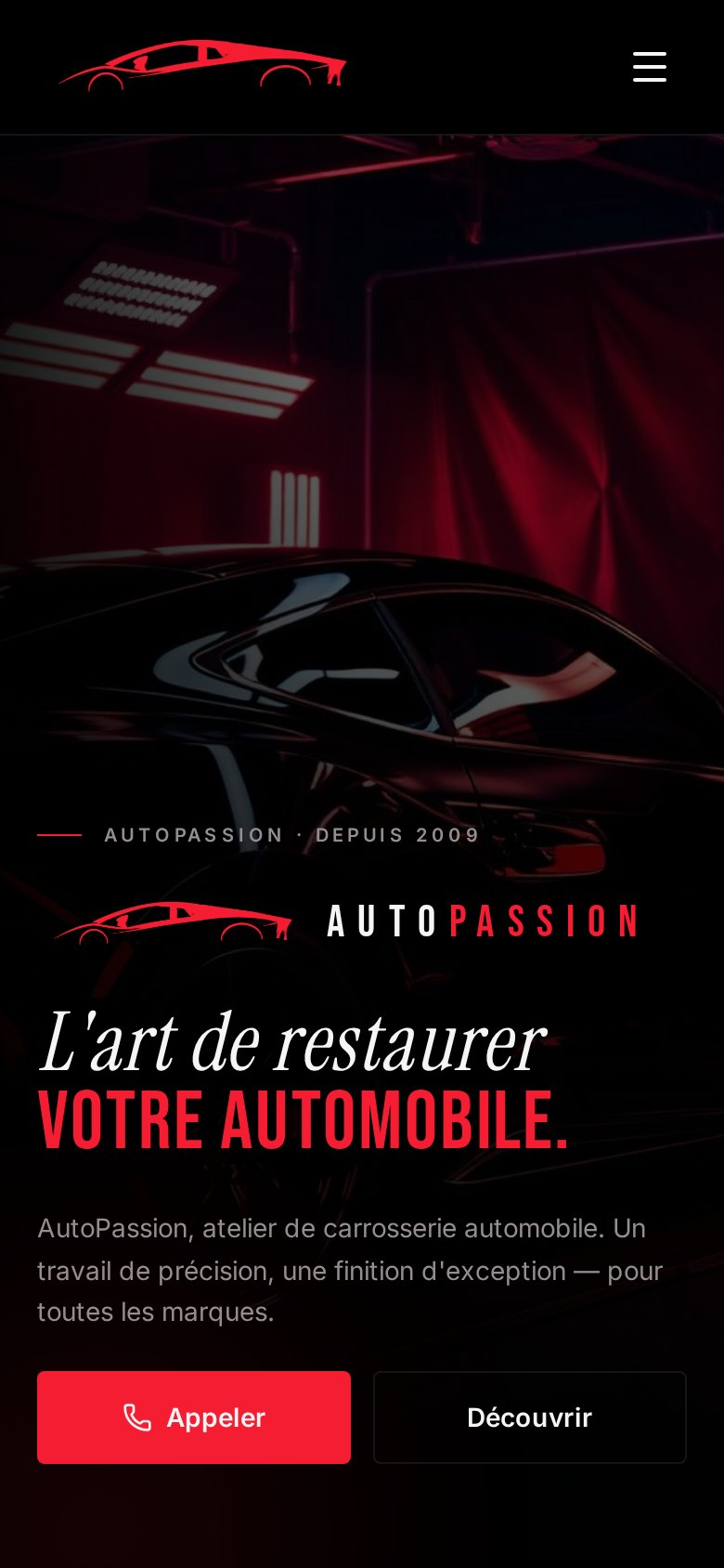 Le site AutoPassion sur smartphone
