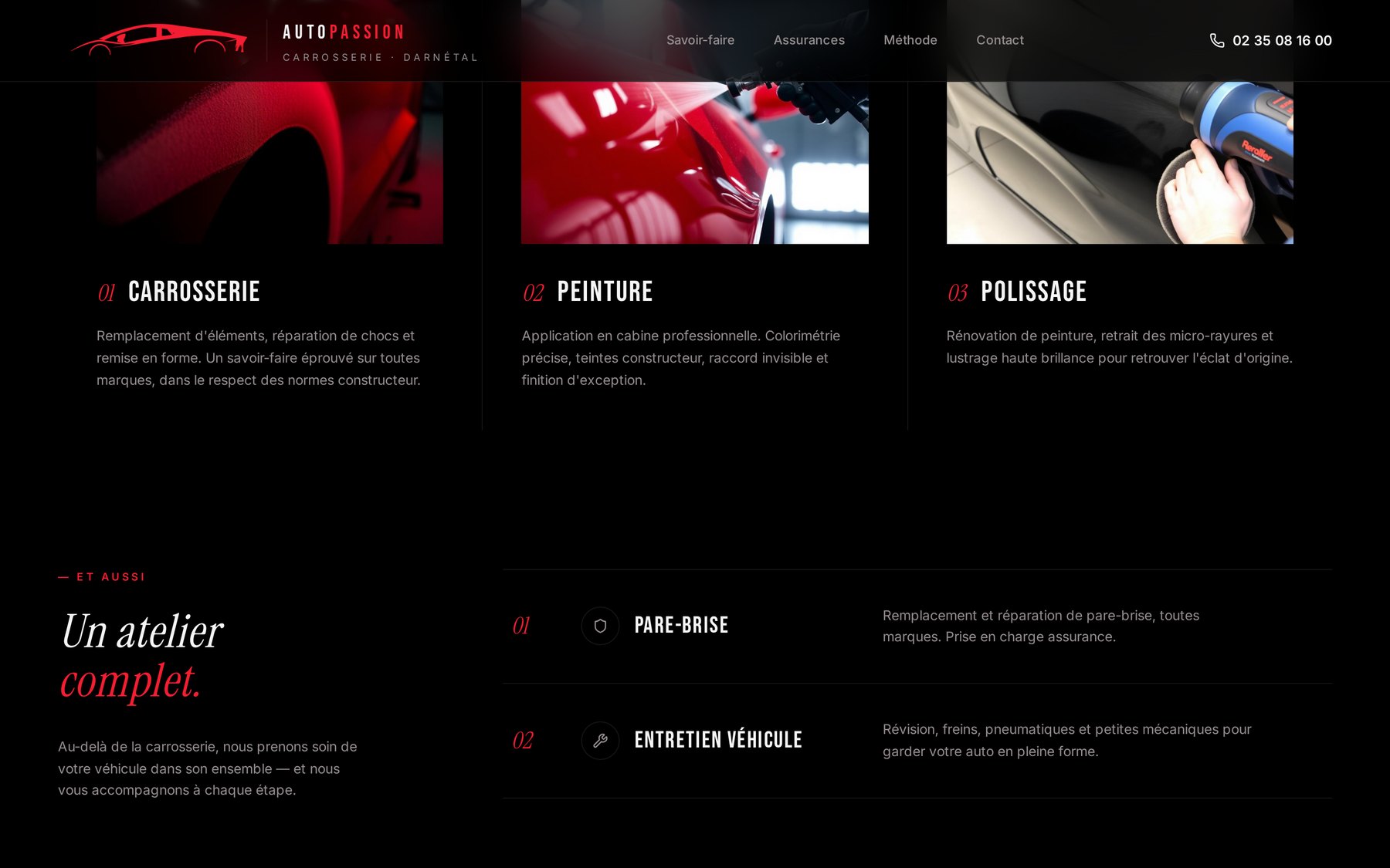 Section savoir-faire du site AutoPassion